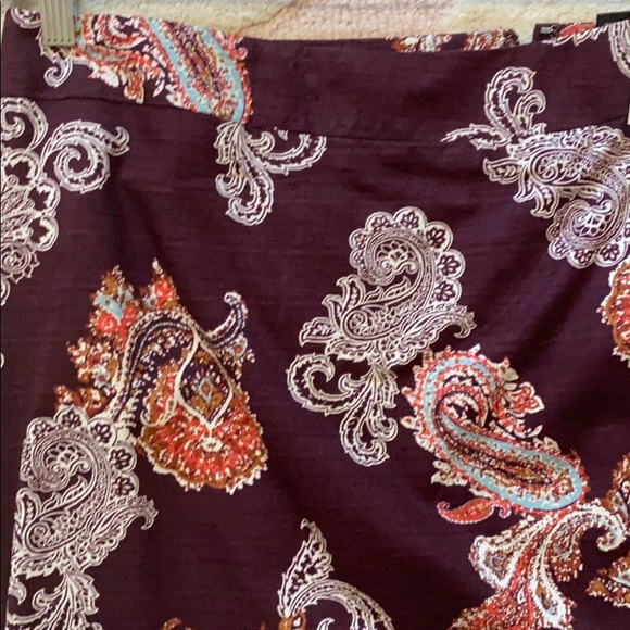 Ann Taylor Paisley Pencil Skirt, Plum - Picture 3 of 3